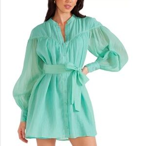 MINKPINK Mint Button-Front Mini Dress with Tie Waist